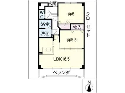 BROAD RIFFLE(2LDK/3階)の間取り写真