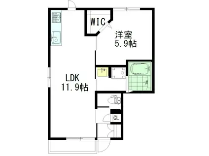 メゾン パルク(1LDK/1階)の間取り写真