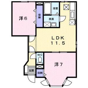 LA・プラティーヌ(2LDK/1階)の間取り写真