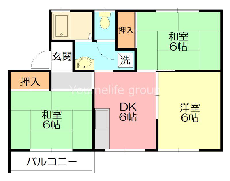 コーポエイトA(3DK/2階)の間取り写真