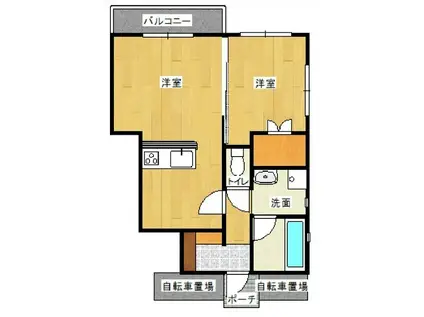 NANOハウスII(1LDK/1階)の間取り写真