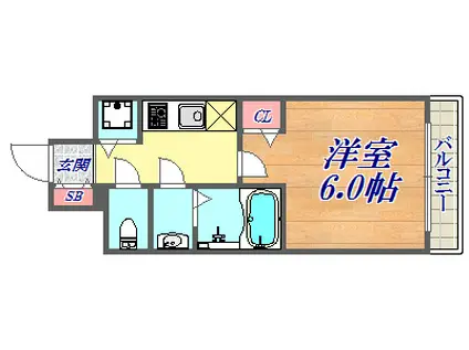 ファステート神戸アモーレ(1K/10階)の間取り写真