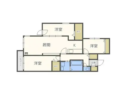 ヴォーネン山鼻ウエスト(3LDK/2階)の間取り写真