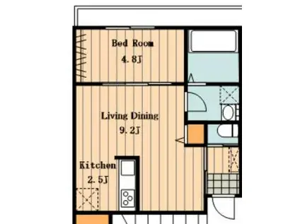 VIVACE(1LDK/2階)の間取り写真