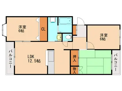 第5江藤ビル(3LDK/4階)の間取り写真