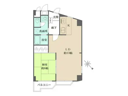 日興初台スカイマンション(1LDK/6階)の間取り写真