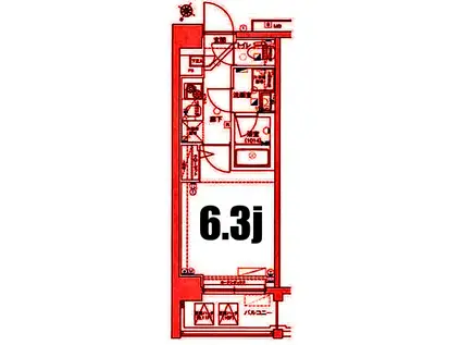 LEA横濱ヴィヴァーチェ(1K/11階)の間取り写真