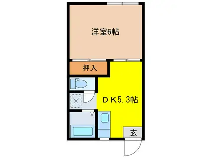 アベージュ(1DK/1階)の間取り写真