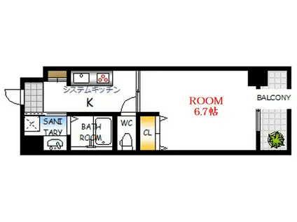 ISI BLDG FUNAIRI(1K/5階)の間取り写真