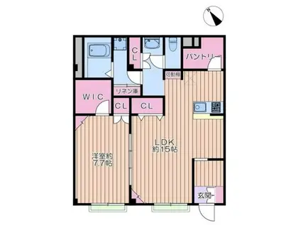 シュバーンII(1LDK/1階)の間取り写真