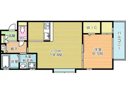 ラ・コルダ西小倉(1LDK/5階)の間取り写真