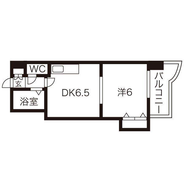 ローヤルハイツ月寒東5(1K/7階)の間取り写真