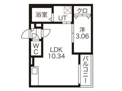 WARREN KANSEIII(1LDK/1階)の間取り写真