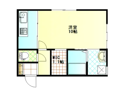 ラ ヴェリタ(1K/1階)の間取り写真