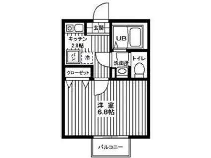 キャメル宮原IV(1K/2階)の間取り写真
