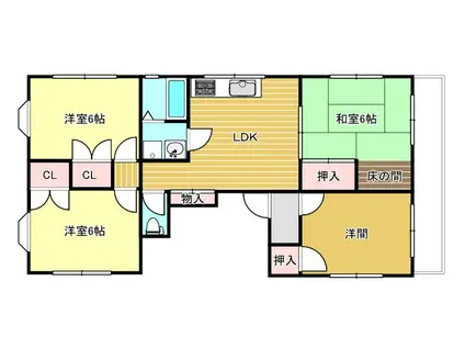 伊東マンション(4LDK/2階)の間取り写真