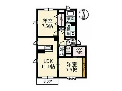 アトリエールAS(2LDK/1階)の間取り写真