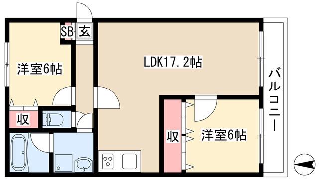 STプラザ御器所(2LDK/8階)の間取り写真