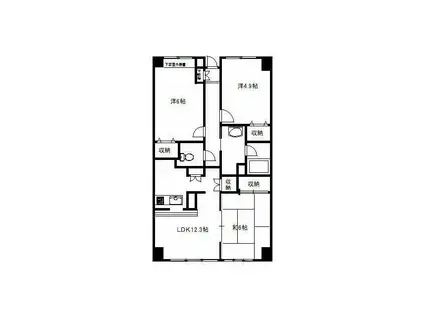 カトレア(3LDK/1階)の間取り写真