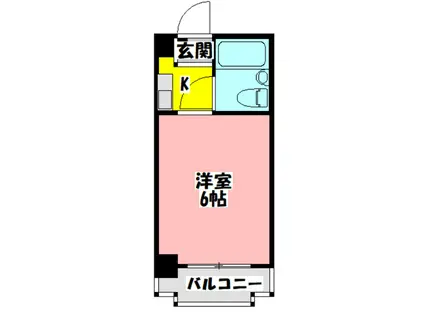 ルネッサンスガーデンヒルズ(1K/11階)の間取り写真