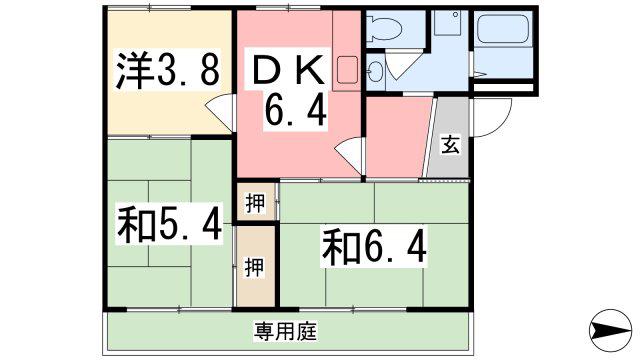 タウニィ津市場(3K/1階)の間取り写真