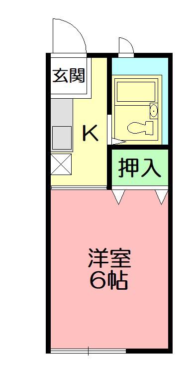 ジュネス上倉田(1K/2階)の間取り写真