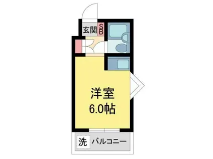 ダイドーメゾン門戸(ワンルーム/1階)の間取り写真