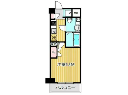 パークキューブ武蔵小杉(1K/5階)の間取り写真