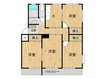 トリニティハウス水戸(4K/2階)の間取り写真