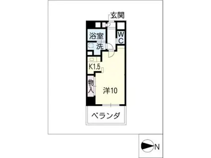 ハルモニア(1K/7階)の間取り写真