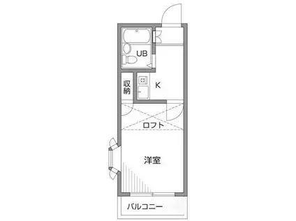 トーシンハイツ駒沢(1K/1階)の間取り写真