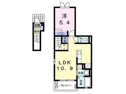 H&Sコンフォートテラス(1LDK/2階)の間取り写真