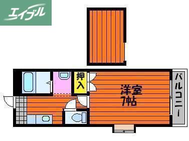 ベルハイツ(1K/3階)の間取り写真