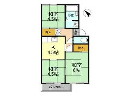 セジュール中野(3K/2階)の間取り写真
