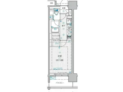 ル・リオン豊洲ウォーターフロント(1K/8階)の間取り写真