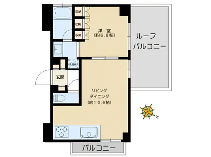 プレノ小石川(1LDK/3階)の間取り写真