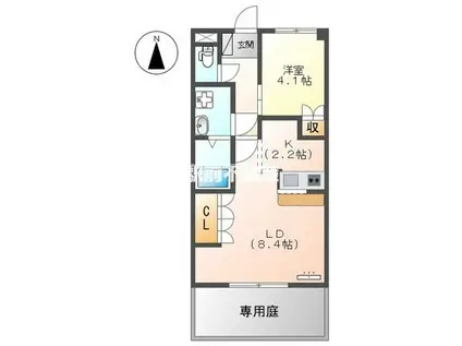 SONNETTE I(1LDK/1階)の間取り写真