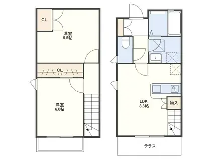 BELLE LEADさくら野(2LDK/1階)の間取り写真