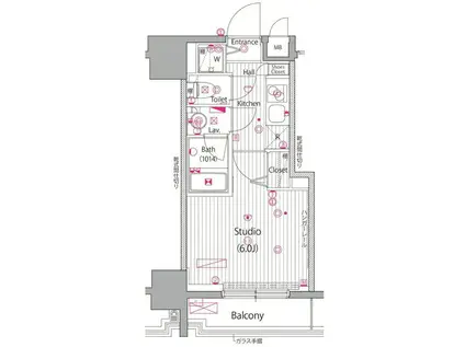 ガーラシティ渋谷南平台(1K/7階)の間取り写真
