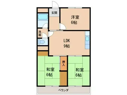 グランメール黒田(3DK/2階)の間取り写真