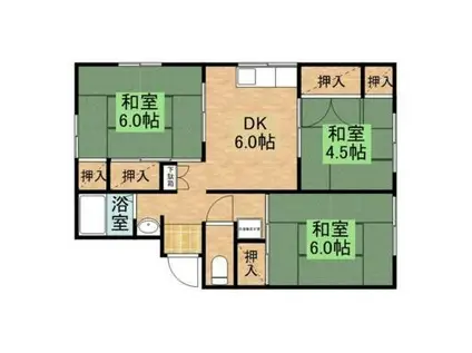 リバーサイド鹿尾(3DK/2階)の間取り写真