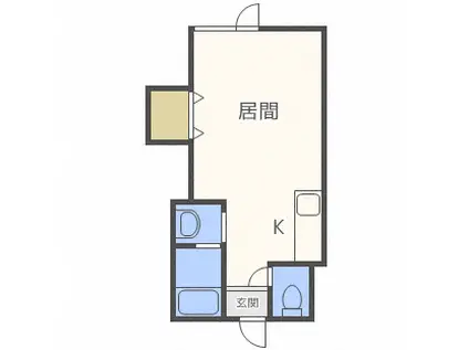 ニューレジデンスII(ワンルーム/1階)の間取り写真