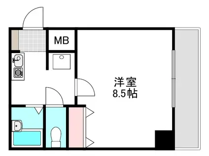 ネスト翠(1K/3階)の間取り写真