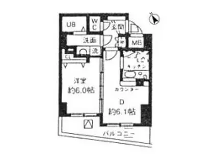 シルフィード南平台C(1DK/4階)の間取り写真