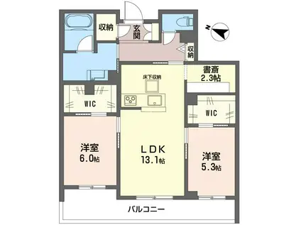セントリビエ南平(2LDK/1階)の間取り写真