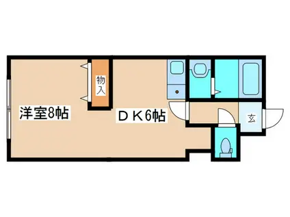 アイワビル(1DK/3階)の間取り写真