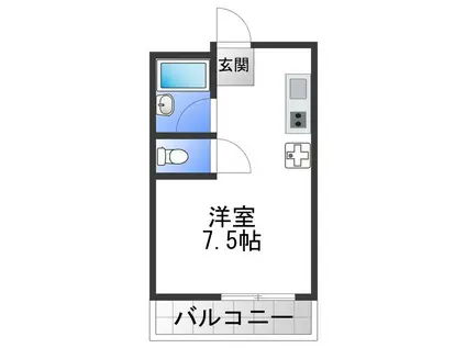 コートブリーゼ(ワンルーム/2階)の間取り写真