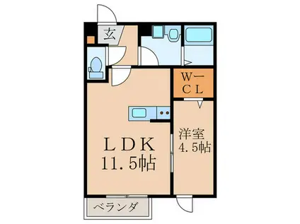 申込先着3名物件名応募権プレ(1LDK/2階)の間取り写真
