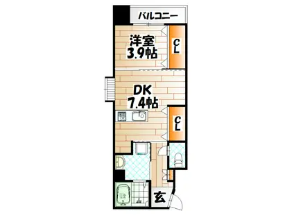 アルゴヴィラージュ天神II(1DK/5階)の間取り写真