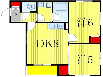 KASHIWA PLACE(2DK/1階)の間取り写真
